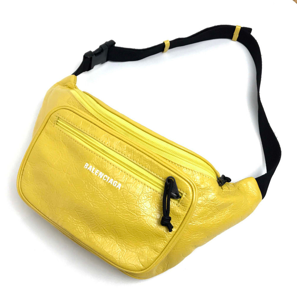 BALENCIAGA 529550 EXPLORER BELT PACK Leather Body Bag, Unisex, Yellow