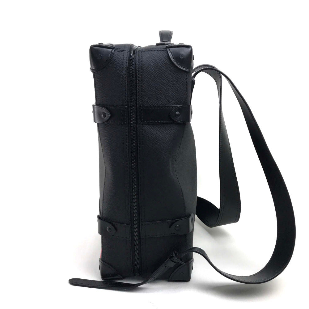 LOUIS VUITTON M30337 Taiga Rainbow Soft Trunk Backpack PM, Taiga Leather, Men's, Black