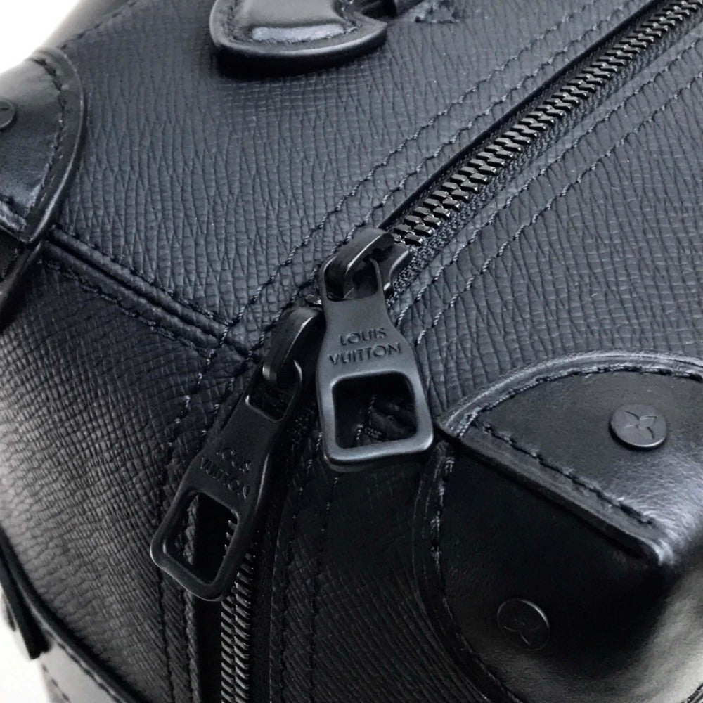 LOUIS VUITTON M30337 Taiga Rainbow Soft Trunk Backpack PM, Taiga Leather, Men's, Black