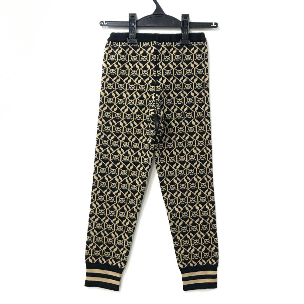 GUCCI 484340 Skull Decorative Pattern Pants, Cotton, Kids, Beige x Black