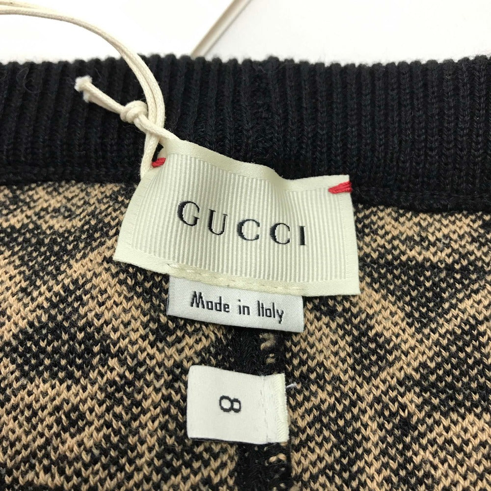 GUCCI 484340 Skull Decorative Pattern Pants, Cotton, Kids, Beige x Black