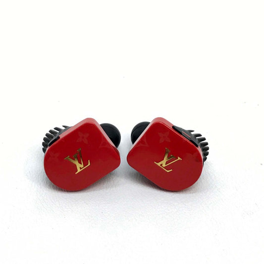 LOUIS VUITTON QAB030 Monogram Horizon Wireless Bluetooth Earphones (2019) in Stainless Steel, Red