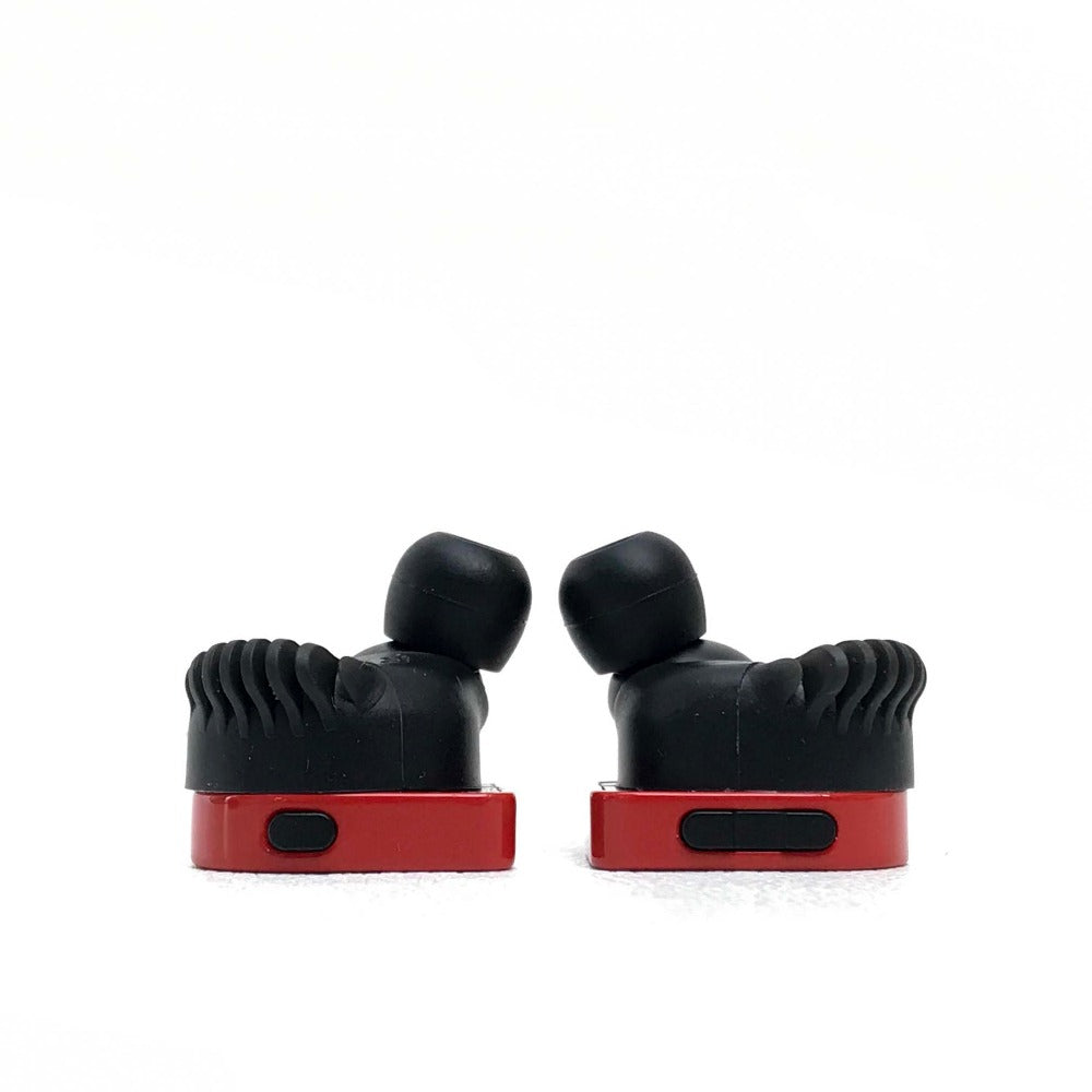 LOUIS VUITTON QAB030 Monogram Horizon Wireless Bluetooth Earphones (2019) in Stainless Steel, Red