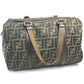 FENDI Zucca FF Pattern Mini Boston Bag Handbag Canvas/Leather Women's Brown