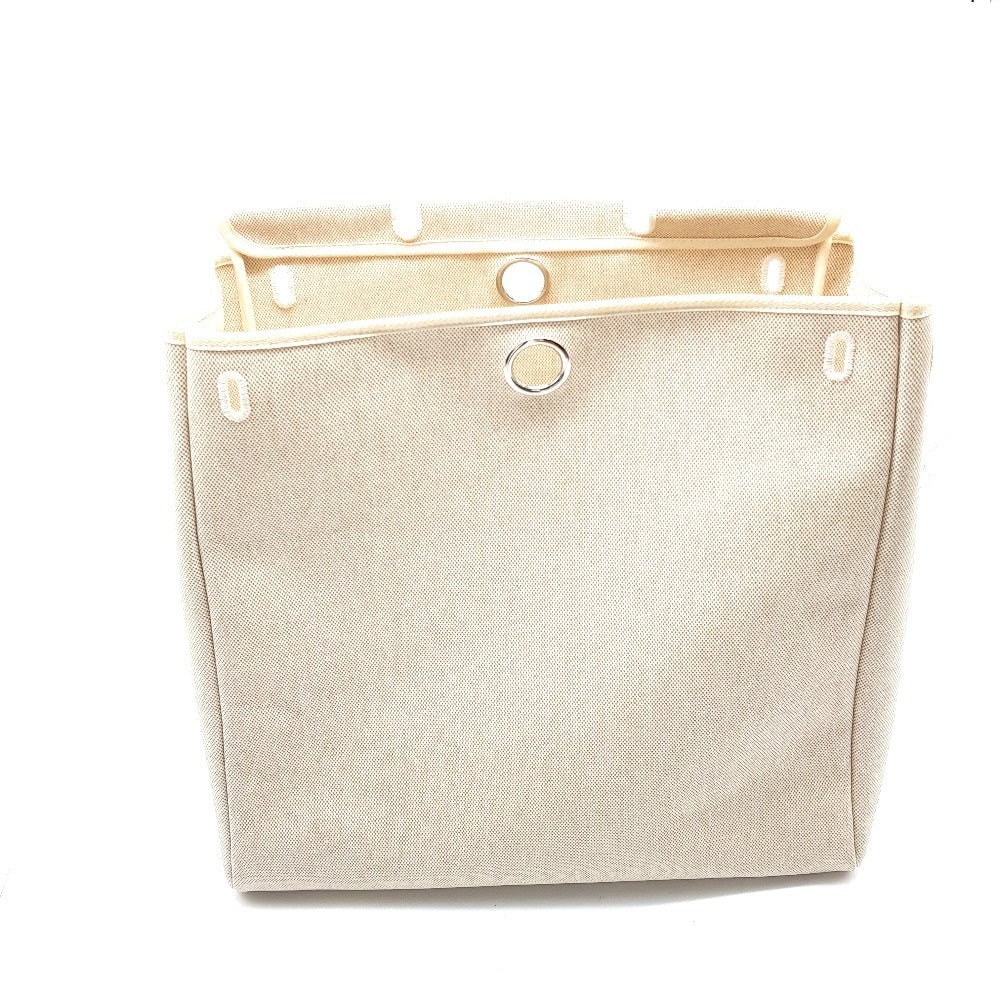 HERMES 2-Way Handbag, Air Bag MM, Shoulder Bag, Toile Officier Leather, Women's, Brown, Brown and Natural