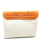 HERMES 2-Way Handbag, Air Bag MM, Shoulder Bag, Toile Officier Leather, Women's, Brown, Brown and Natural
