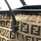 FENDI FF logo Zucca print Zucchino shoulder tote bag in canvas/leather, women's, beige, beige and brown.