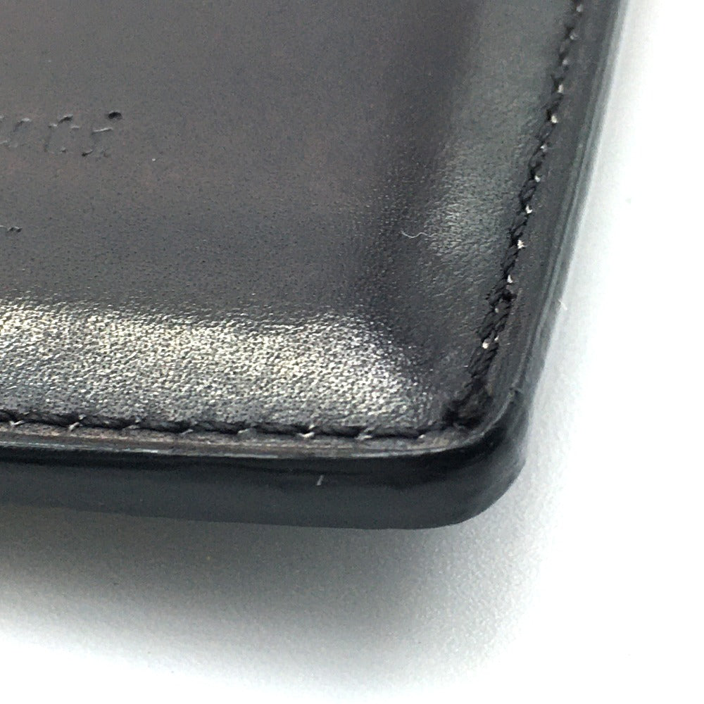 Berluti Calligraphy Ebene Long Wallet, Leather Accessory, Long Wallet, Bifold Wallet, Men's, Purple, Dark Purple x Black