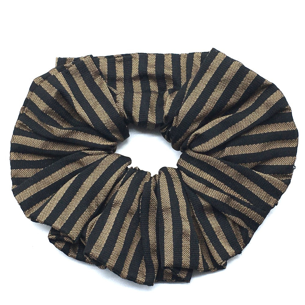 FENDI Pequin Scrunchie Hair Accessory, Hair Tie, Canvas Hair Tie, Women's, Brown, Brown and Black