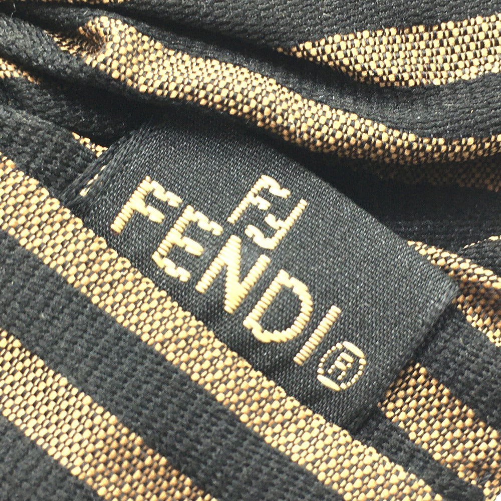 FENDI Pequin Scrunchie Hair Accessory, Hair Tie, Canvas Hair Tie, Women's, Brown, Brown and Black