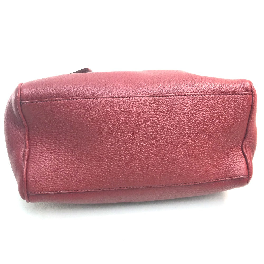 PRADA Triangle Logo Plate Leather Pouch for Women, Red