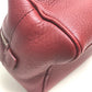 PRADA Triangle Logo Plate Leather Pouch for Women, Red