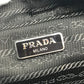 PRADA Triangle Logo Plate Leather Pouch for Women, Red