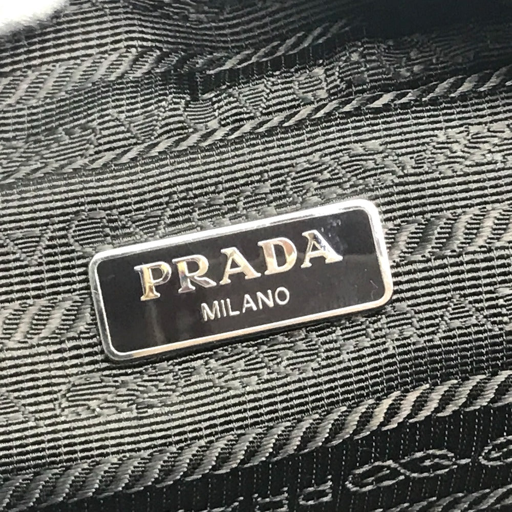 PRADA Triangle Logo Plate Leather Pouch for Women, Red