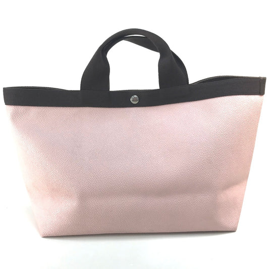 Herve Chapelier boat-shaped tote bag, canvas handbag, women's, light pink and brown