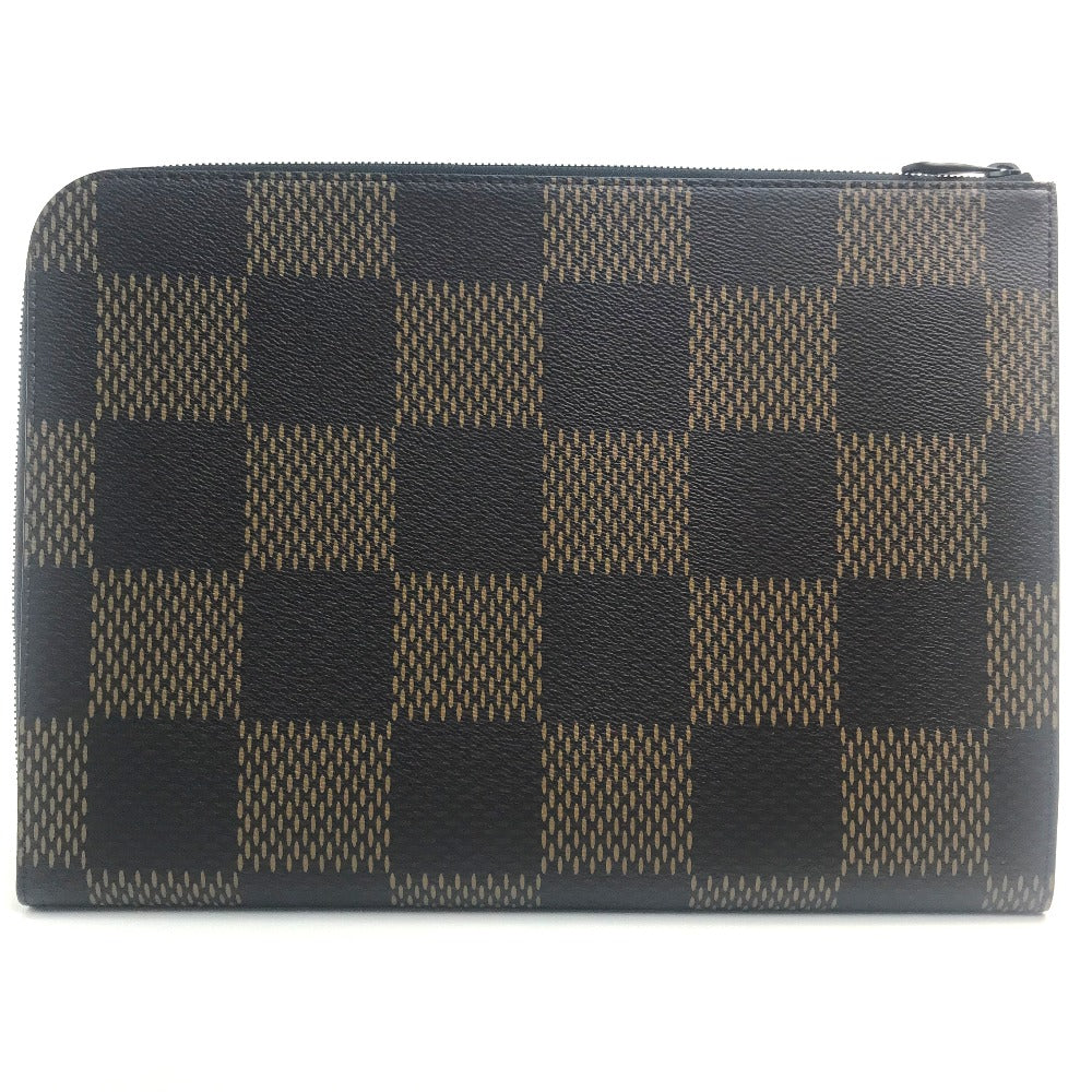 LOUIS VUITTON N60390 Damier Giant Pochette Jour Clutch Bag, NIGO Collaboration, Men's, Damier Canvas, Ebene Brown