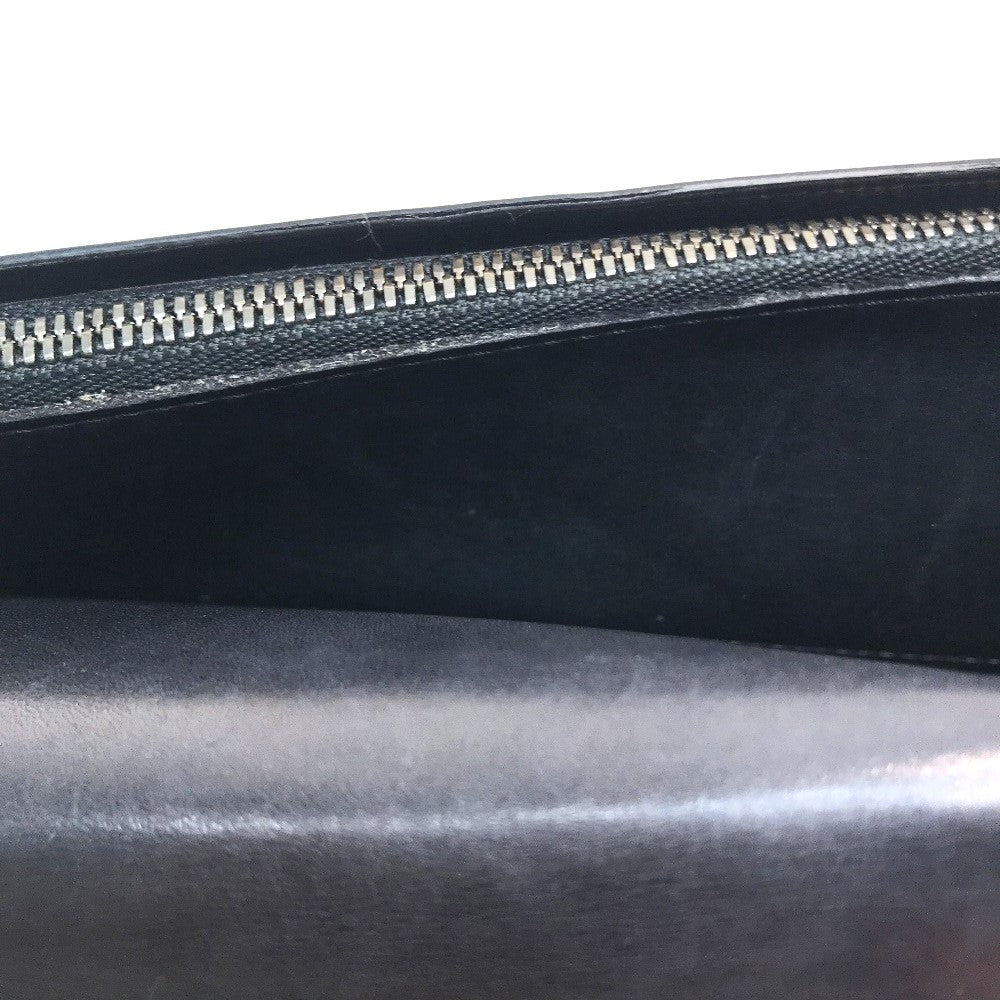 Berluti Calligraphy Wallet, Long Leather Wallet, Men's, Brown, Dark Brown/Black