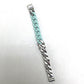 LOUIS VUITTON MP2630 LV Sculpture Chain Bracelet, Ceramic, Women's, Silver, Pastel Green