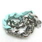 LOUIS VUITTON MP2630 LV Sculpture Chain Bracelet, Ceramic, Women's, Silver, Pastel Green