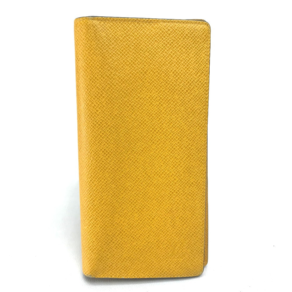 LOUIS VUITTON M42087 Taiga Portefeuille Brazza Long Wallet in Taiga Leather, Men's, Yellow