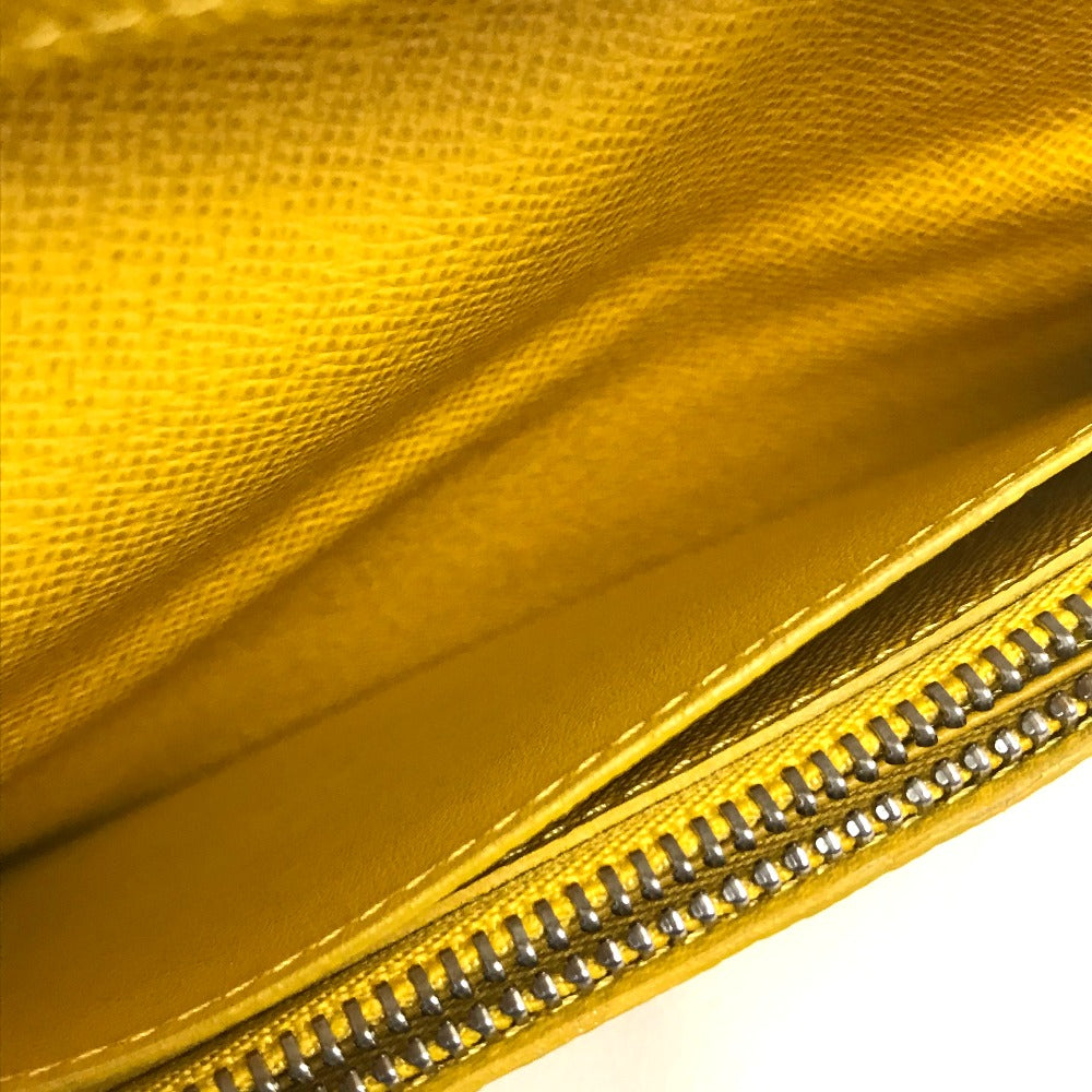 LOUIS VUITTON M42087 Taiga Portefeuille Brazza Long Wallet in Taiga Leather, Men's, Yellow