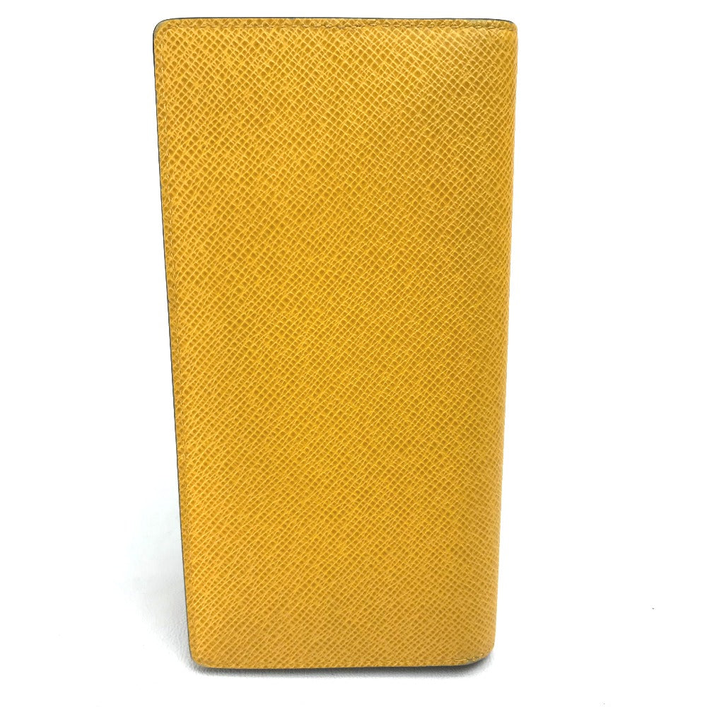 LOUIS VUITTON M42087 Taiga Portefeuille Brazza Long Wallet in Taiga Leather, Men's, Yellow