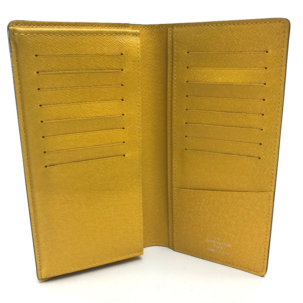 LOUIS VUITTON M42087 Taiga Portefeuille Brazza Long Wallet in Taiga Leather, Men's, Yellow