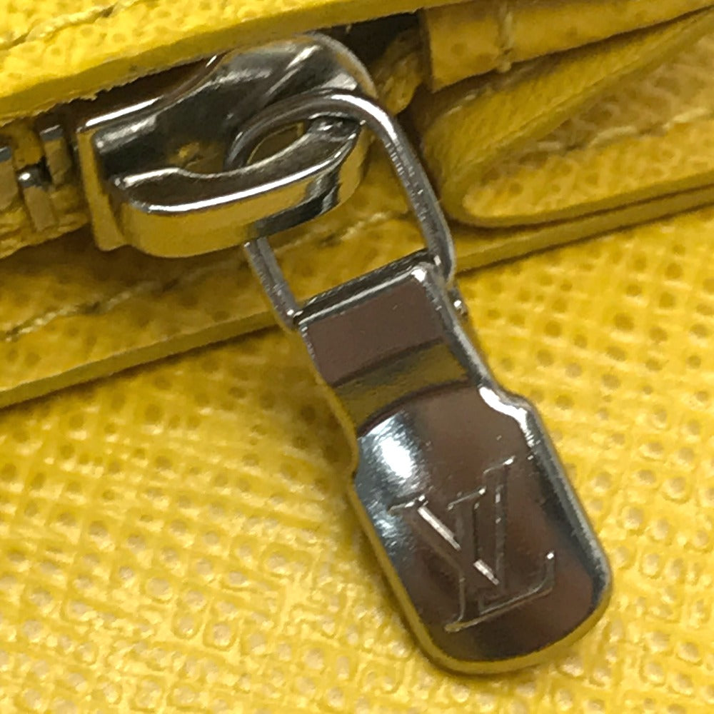 LOUIS VUITTON M42087 Taiga Portefeuille Brazza Long Wallet in Taiga Leather, Men's, Yellow