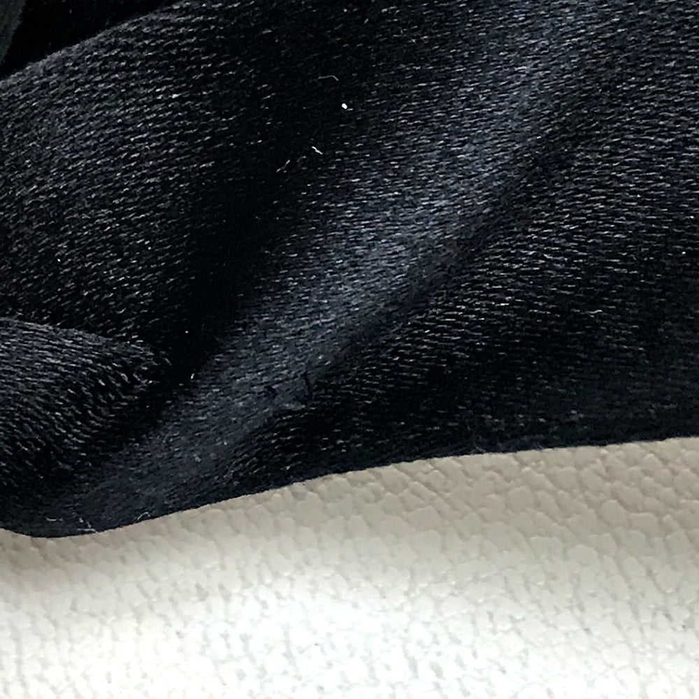CHANEL Ribbon Hair Accessory Satin Women's Black Black x Dark Green