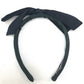 CHANEL Ribbon Hair Accessory Satin Women's Black Black x Dark Green