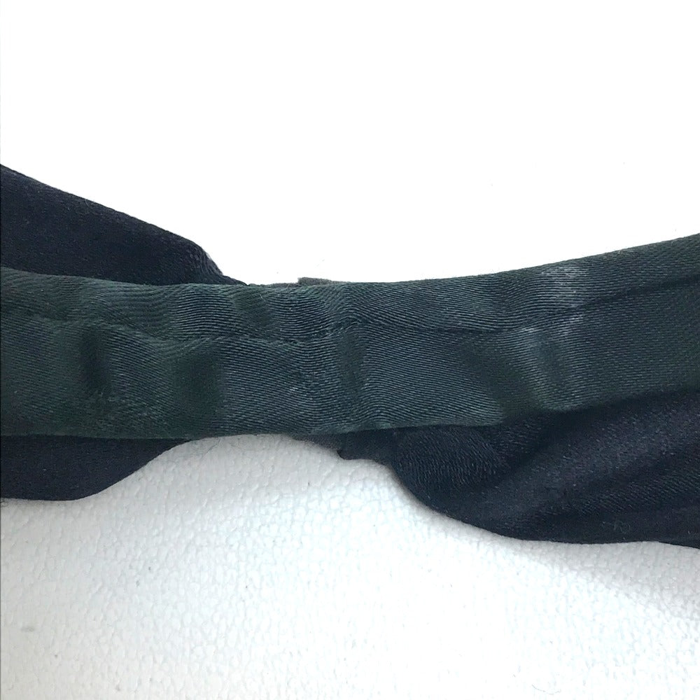 CHANEL Ribbon Hair Accessory Satin Women's Black Black x Dark Green
