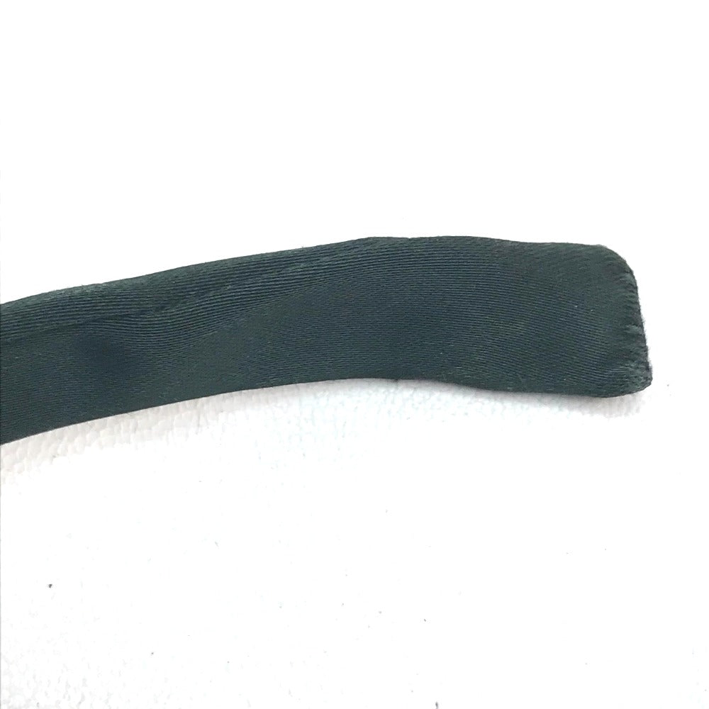 CHANEL Ribbon Hair Accessory Satin Women's Black Black x Dark Green