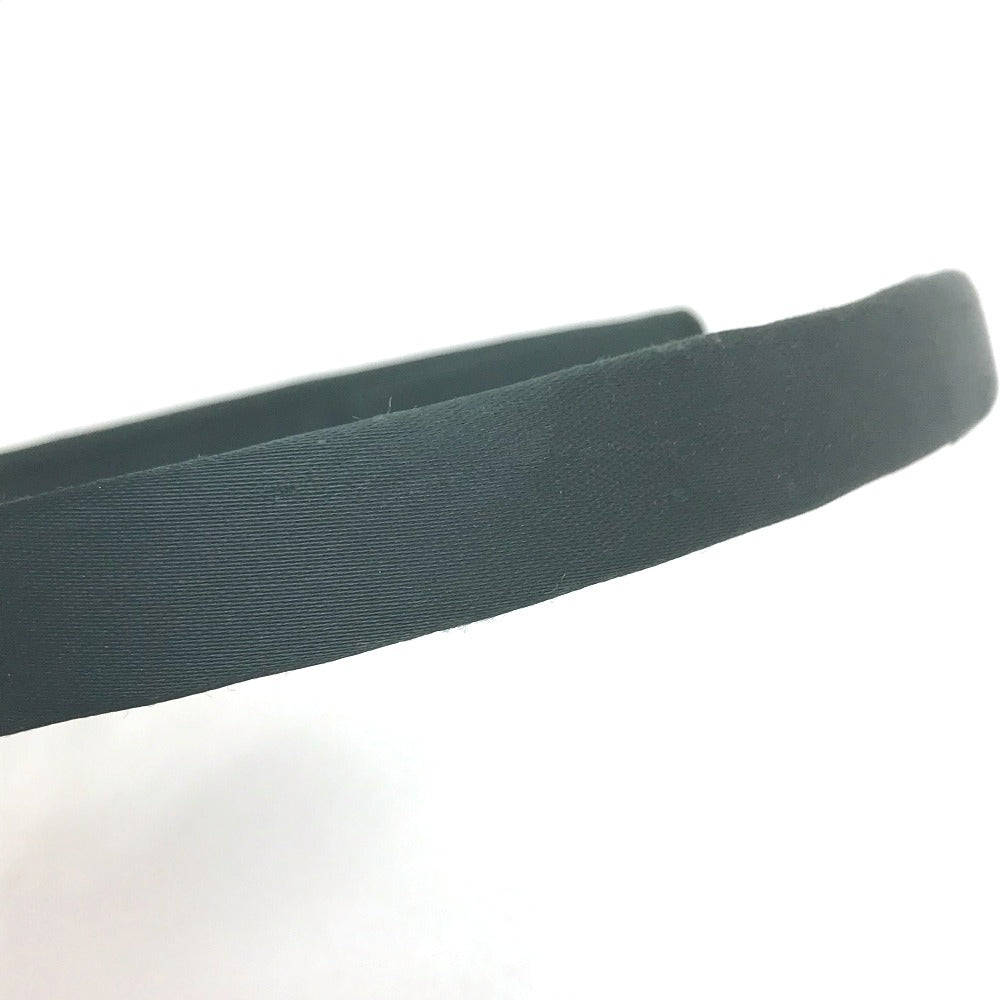 CHANEL Ribbon Hair Accessory Satin Women's Black Black x Dark Green