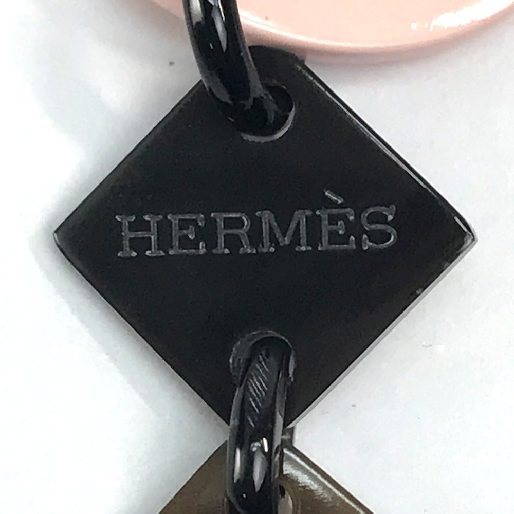 HERMES HAVA Buffalo Horn Necklace for Women in Brown and Light Pink