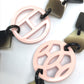 HERMES HAVA Buffalo Horn Necklace for Women in Brown and Light Pink