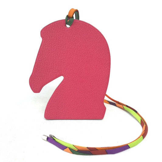 HERMES Samarkand Horse Ornament Charm Chevre Bag for Women, Rose Purple/Orange, Pink Purple/Orange