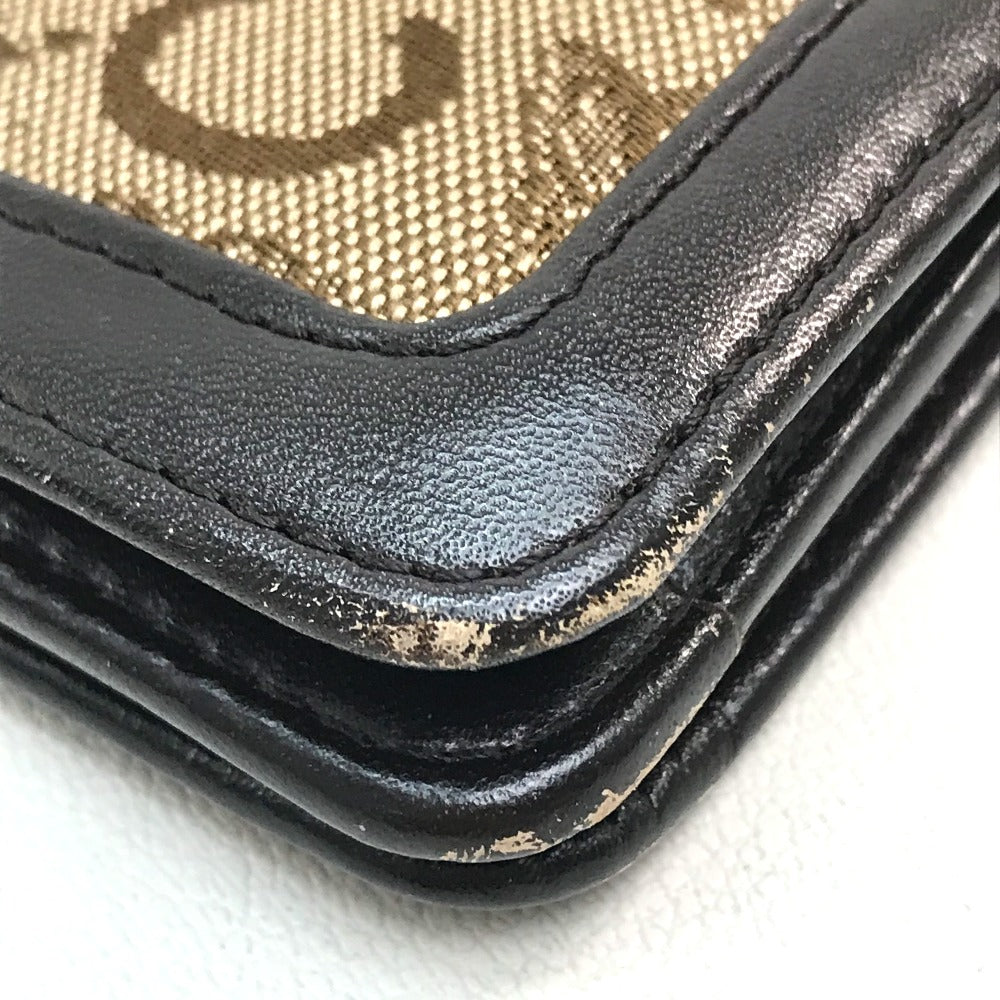 CELINE Carriage Hardware Logo Vintage Shoulder Bag Canvas/Leather Women's Beige/Dark Brown