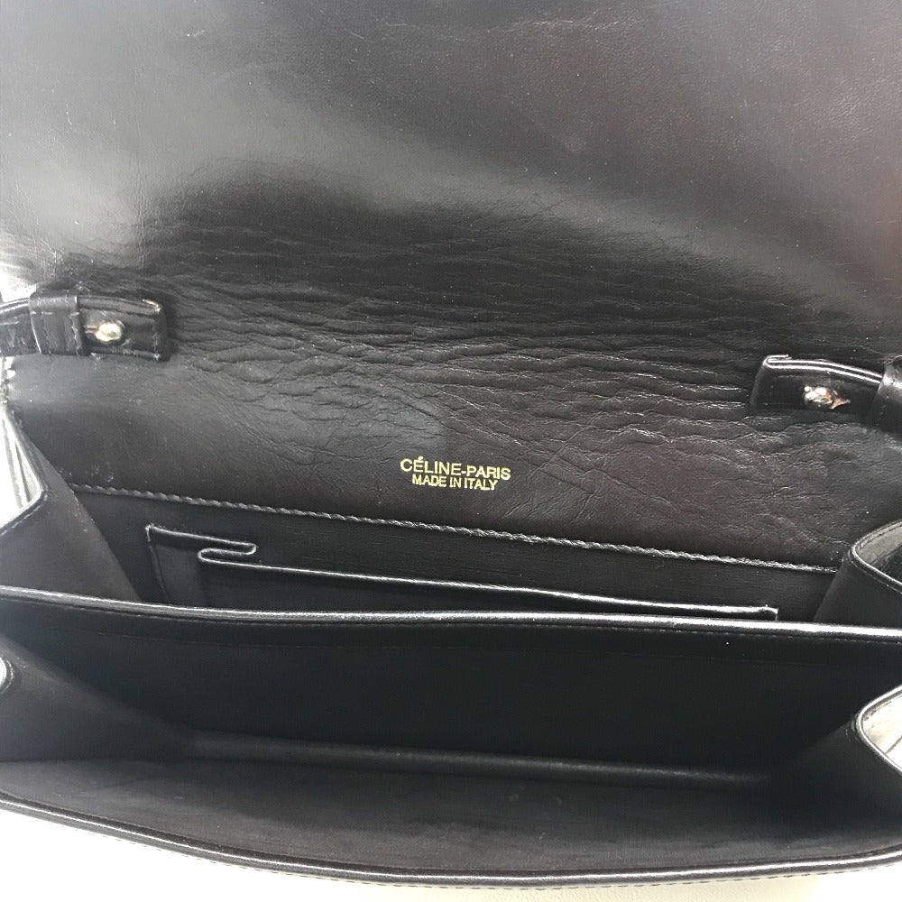 CELINE Carriage Hardware Logo Vintage Shoulder Bag Canvas/Leather Women's Beige/Dark Brown