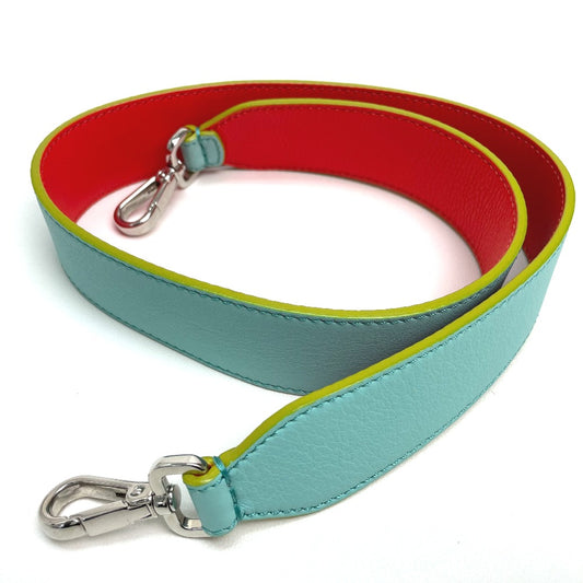 FENDI Two-Tone Strap You Bag Replacement Strap, Leather Shoulder Strap for Women, Light Blue, Orange, and Yellow