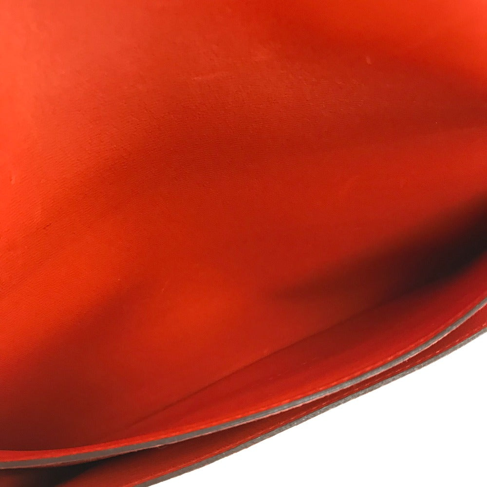 HERMES Dogon GM Dogon Duo Long Wallet with Coin Case, Togo, Unisex, Rouge Tomato, Orange Red