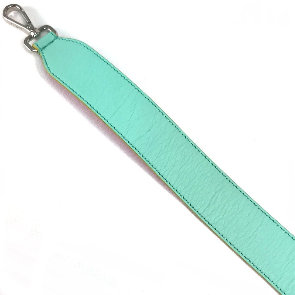 FENDI Two-Tone Strap You Bag Replacement Strap, Leather Shoulder Strap for Women, Light Blue, Orange, and Yellow
