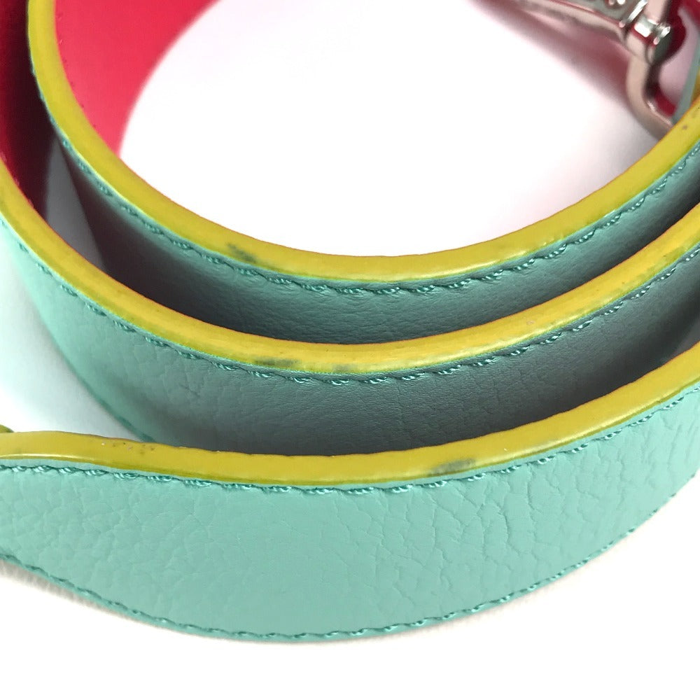 FENDI Two-Tone Strap You Bag Replacement Strap, Leather Shoulder Strap for Women, Light Blue, Orange, and Yellow