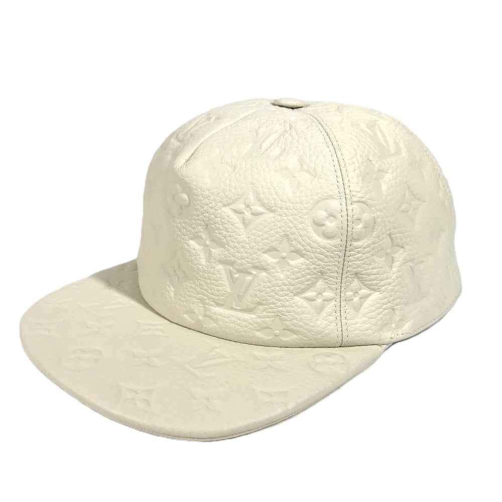 LOUIS VUITTON MP2321 Monogram Empreinte Newsboy Quill 1.0 Cap, 19SS, Monogram Empreinte Leather, Unisex, Ivory/White