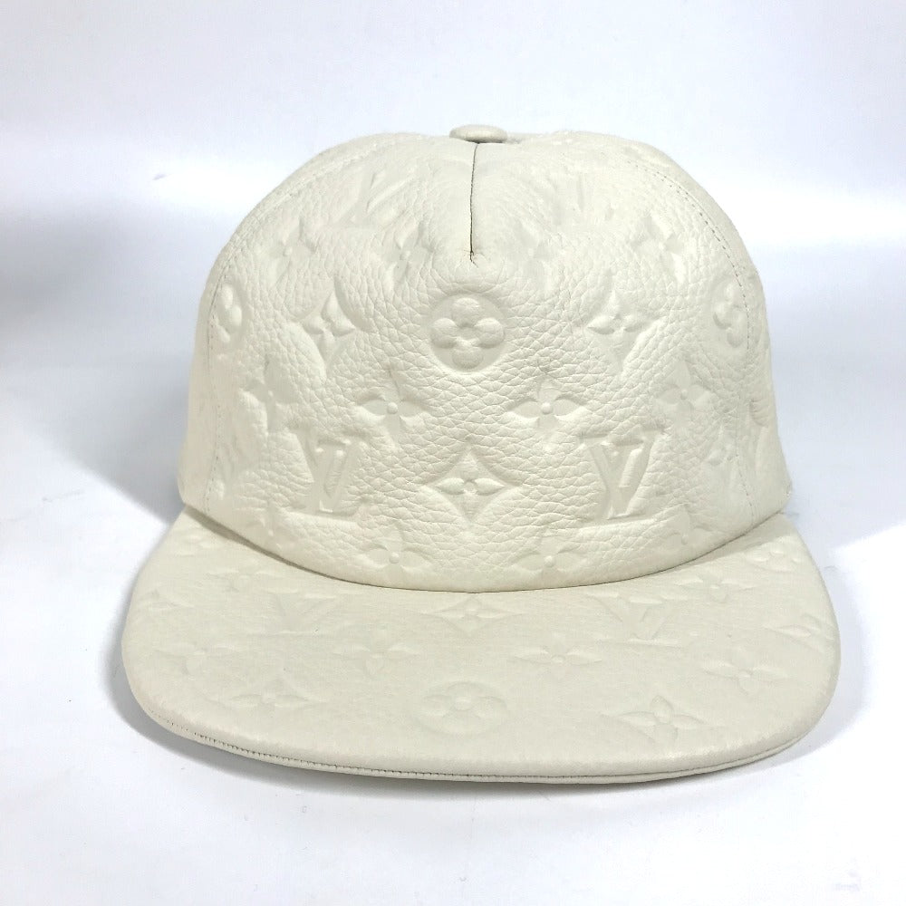 LOUIS VUITTON MP2321 Monogram Empreinte Newsboy Quill 1.0 Cap, 19SS, Monogram Empreinte Leather, Unisex, Ivory/White