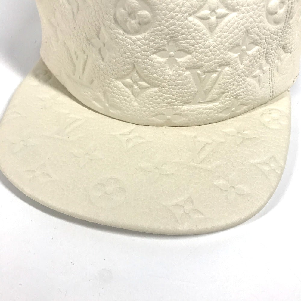 LOUIS VUITTON MP2321 Monogram Empreinte Newsboy Quill 1.0 Cap, 19SS, Monogram Empreinte Leather, Unisex, Ivory/White