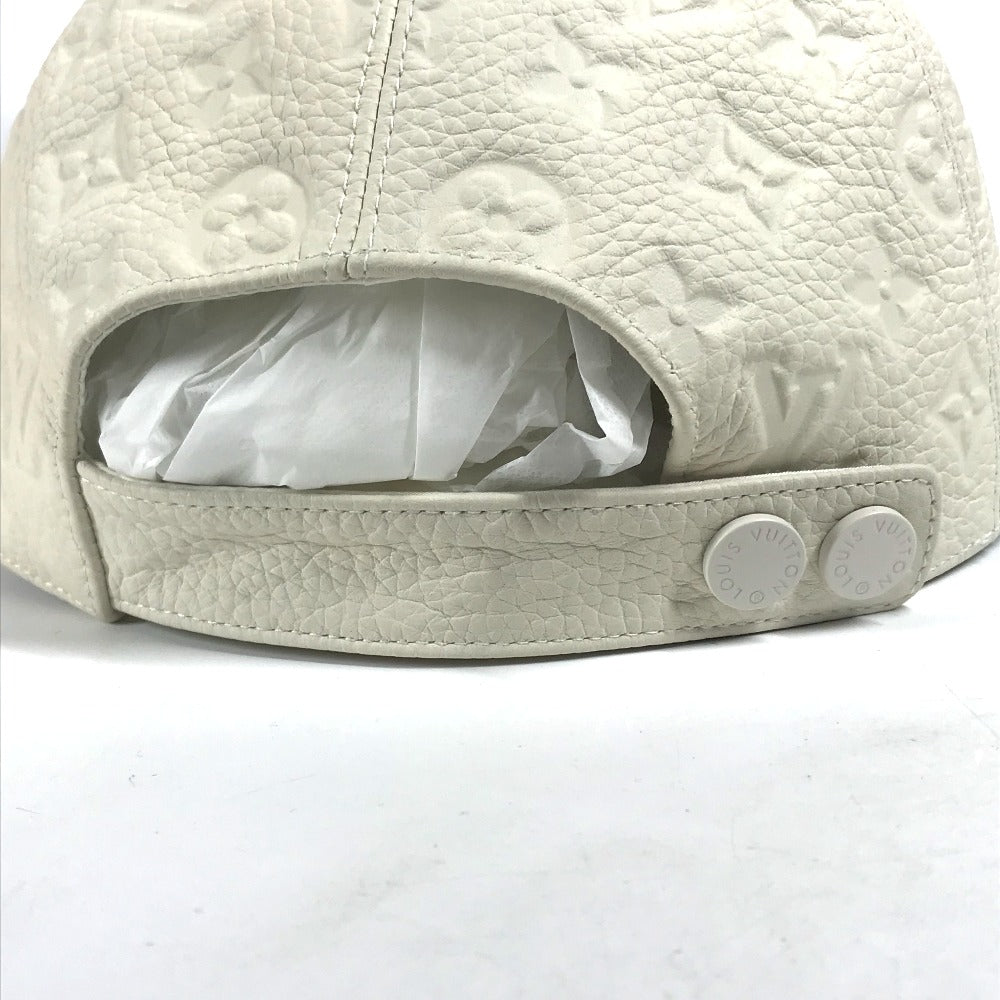 LOUIS VUITTON MP2321 Monogram Empreinte Newsboy Quill 1.0 Cap, 19SS, Monogram Empreinte Leather, Unisex, Ivory/White