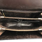 CELINE Vintage Carriage Hardware Shoulder Bag, Leather, Women's, Dark Brown with Gold Hardware