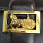 CELINE Vintage Carriage Hardware Shoulder Bag, Leather, Women's, Dark Brown with Gold Hardware