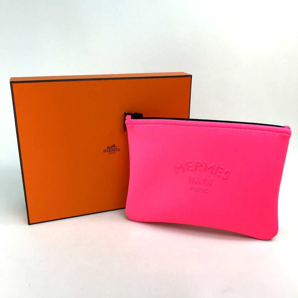 HERMES Truth Neoban PM Pouch, Polyamide, Women's, Bubblegum, Light Pink