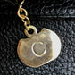 CELINE Vintage Chain Lock Tote Bag/Handbag in Leather, Black with Gold Hardware, Women's